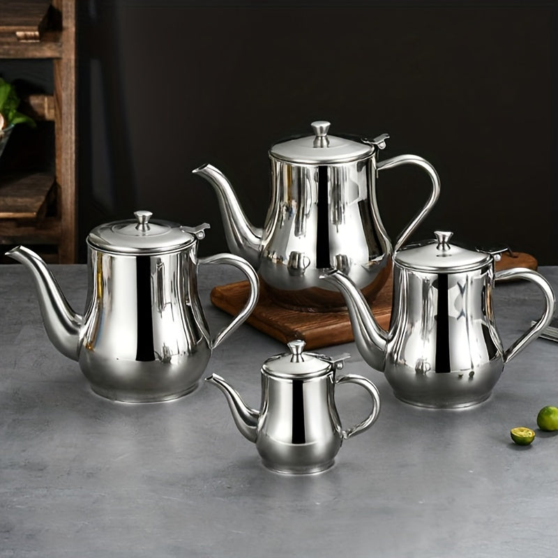 Stainless Steel Pot with Filter and Seasoning Bottle for Kitchen Storage
