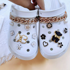16pcs Shoe Accessories Set for Crocs with Hearts, Flowers, Pearls, and More