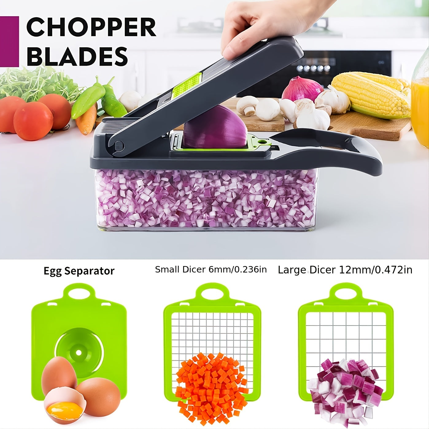 15-in-1 Vegetable Onion Chopper Kitchen Food Cutter With Container