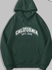 California Letter Print Hoodie for Men
