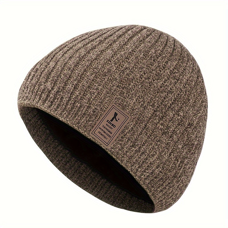 Winter Velvet Beanie Hat Knitted Hat Outdoor Cycling Coldproof Beanie Hat