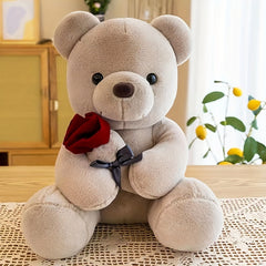 Cute Cartoon Rose Teddy Bear Plush Toy for Girls