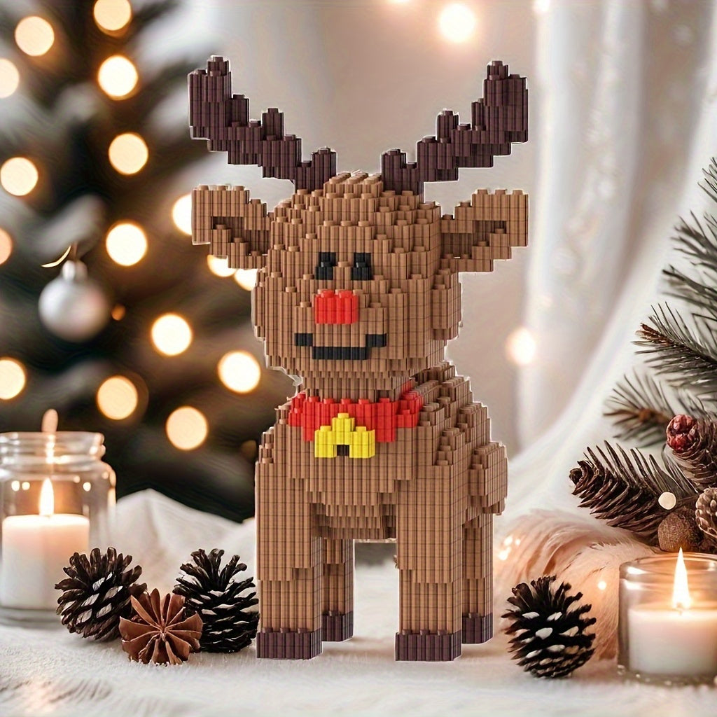 Christmas Reindeer Building Blocks Set DIY Craft Toy for Adults and Teens
