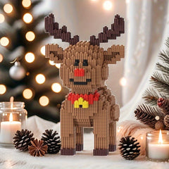 Christmas Reindeer Building Blocks Set DIY Craft Toy for Adults and Teens