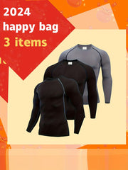 Men's Spring Autumn Fitness Tight Fitting Top Quick Drying Sports Layer