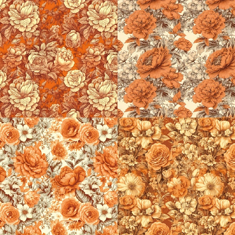 24 Sheets Flower Theme DIY Gift Wrapping Paper Greeting Cards