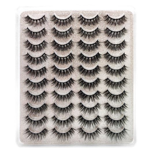 20 Pairs Faux Mink Eyelashes Kit with Adhesive Clips - Longer Fuller Lashes