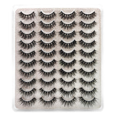 20 Pairs Faux Mink Eyelashes Kit with Adhesive Clips - Longer Fuller Lashes