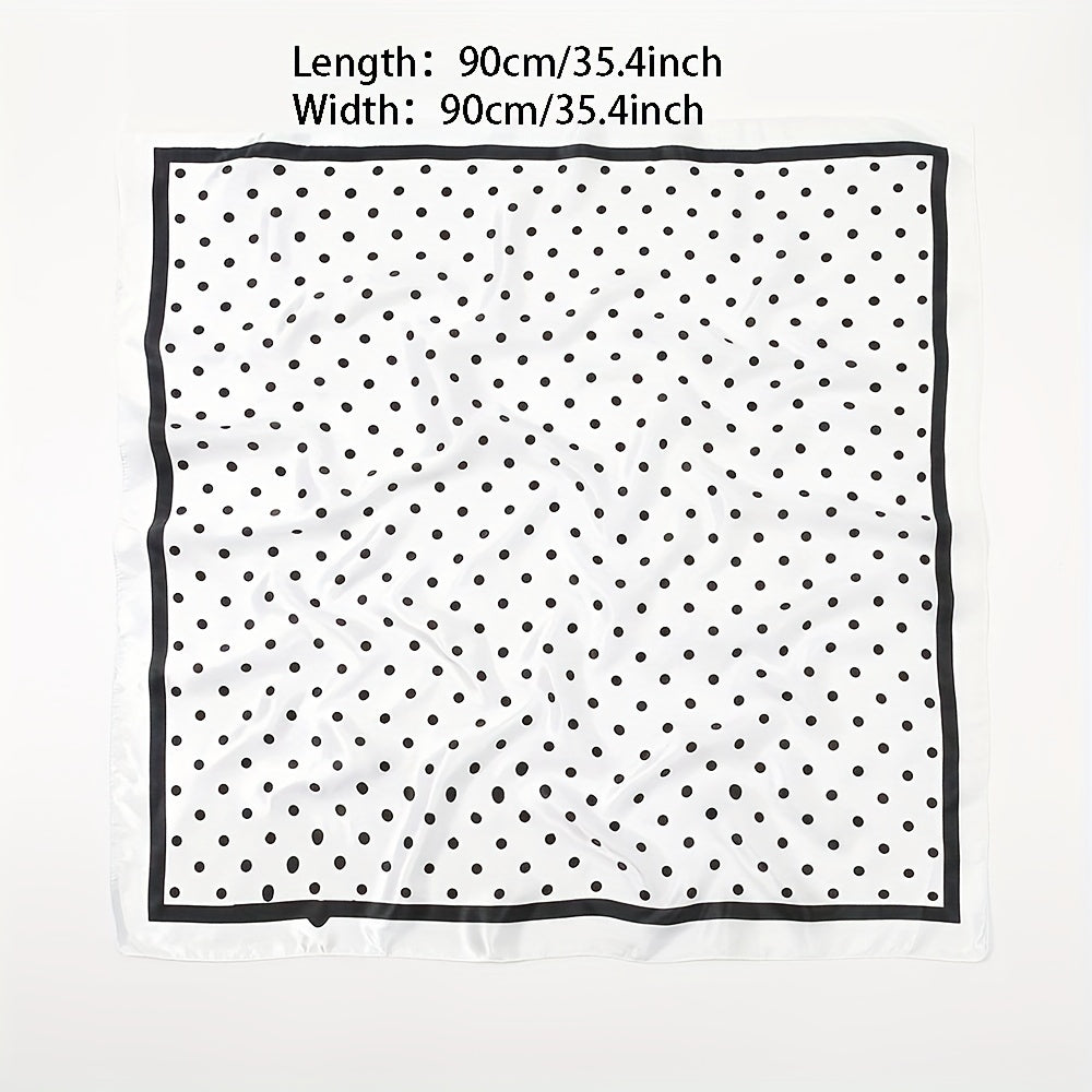 Geometric Round Dot Bandana 35 Square Scarf Large Satin Scarf Dots Pattern Heads