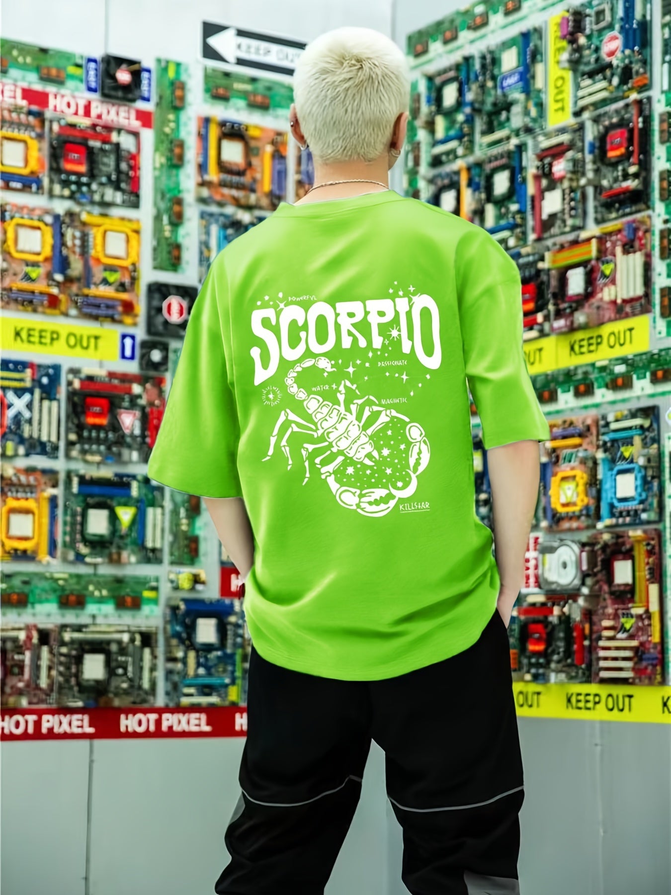 Scorpion Pattern Print Men's Short Sleeve T-shirt Graphic Tee