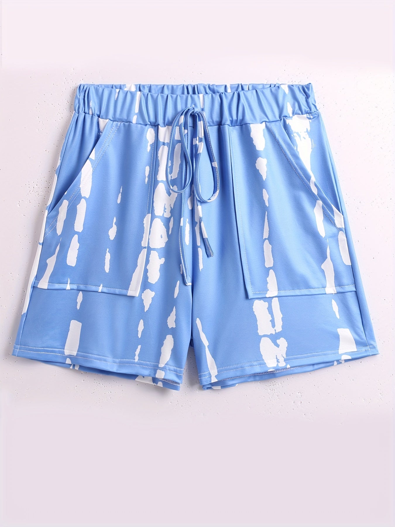 All Over Print Drawstring Shorts Casual Pocket Shorts