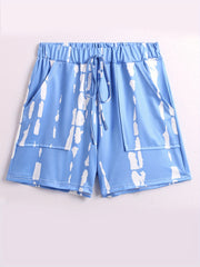 All Over Print Drawstring Shorts Casual Pocket Shorts