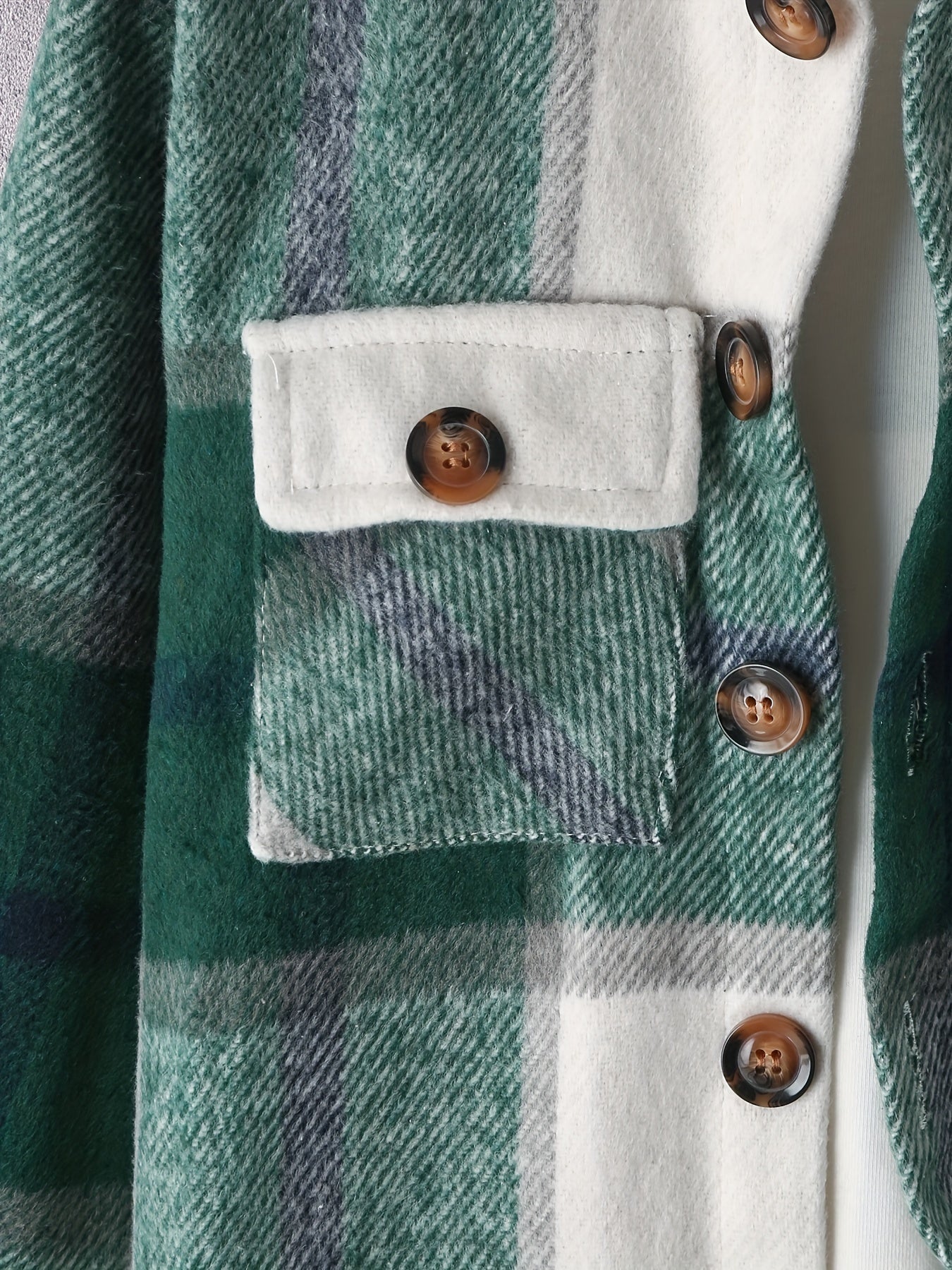 Girls Casual Plaid Button Down Jacket for Spring Fall