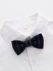 Baby Boys Gentleman Outfits Long Sleeve Button Up Bowtie Shirts Suit Pants