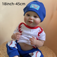 Waterproof Vinyl Reborn Baby Boy Doll with Realistic Details & Baseball Outfit
