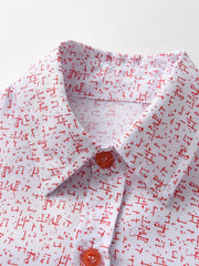 Boy's 2pc Bowtie Shirt & Overalls Set Geometric Pattern Outfits For Summer
