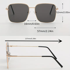 Square Metal Sunglasses UV400 Anti Glare for Driving