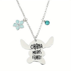 Ohana Means Family Boys Kids Laser Lettering Couple Jewelry Gift Necklace