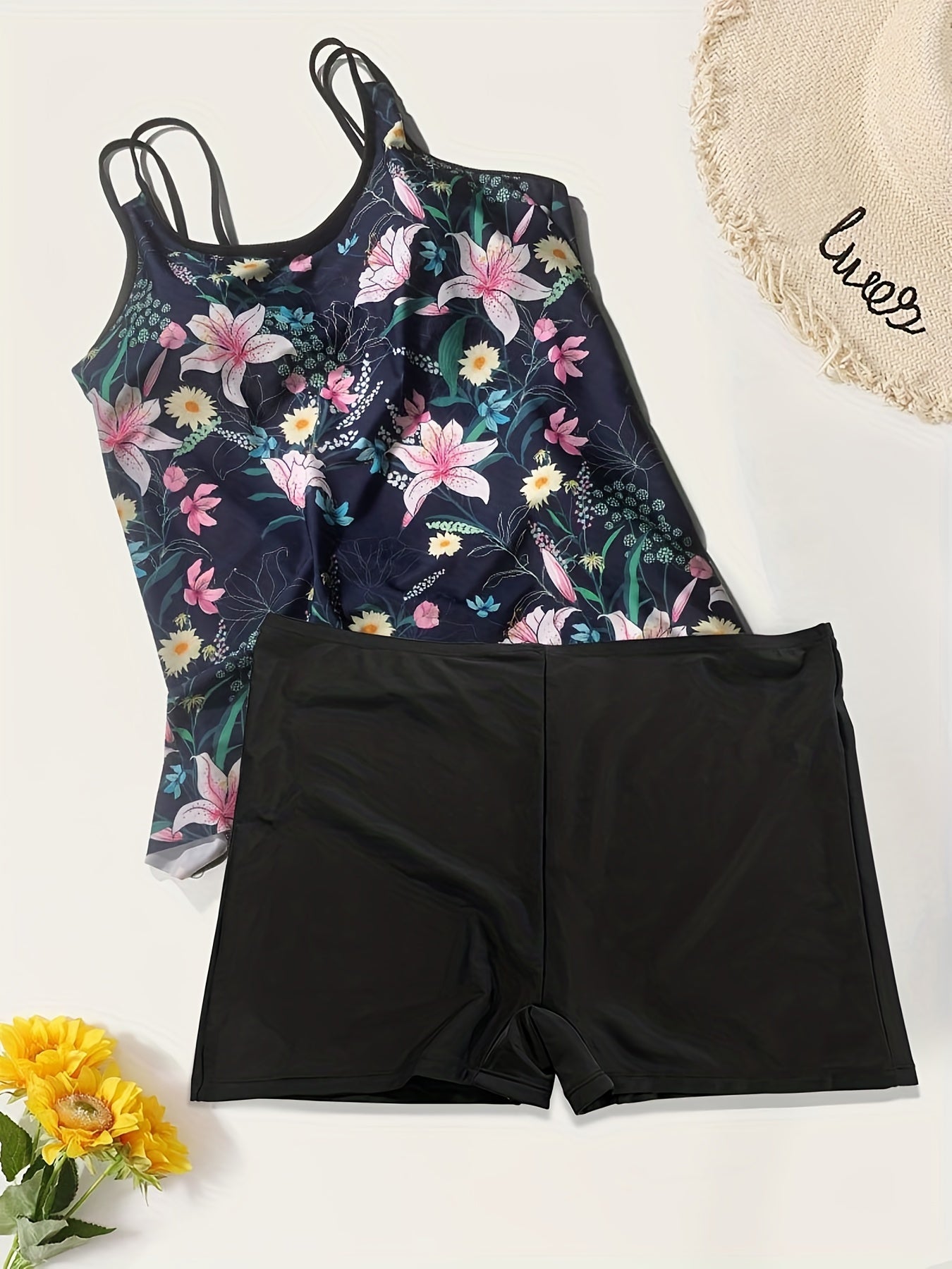 Tropical Print Swimsuit Set