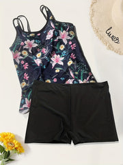 Tropical Print Swimsuit Set