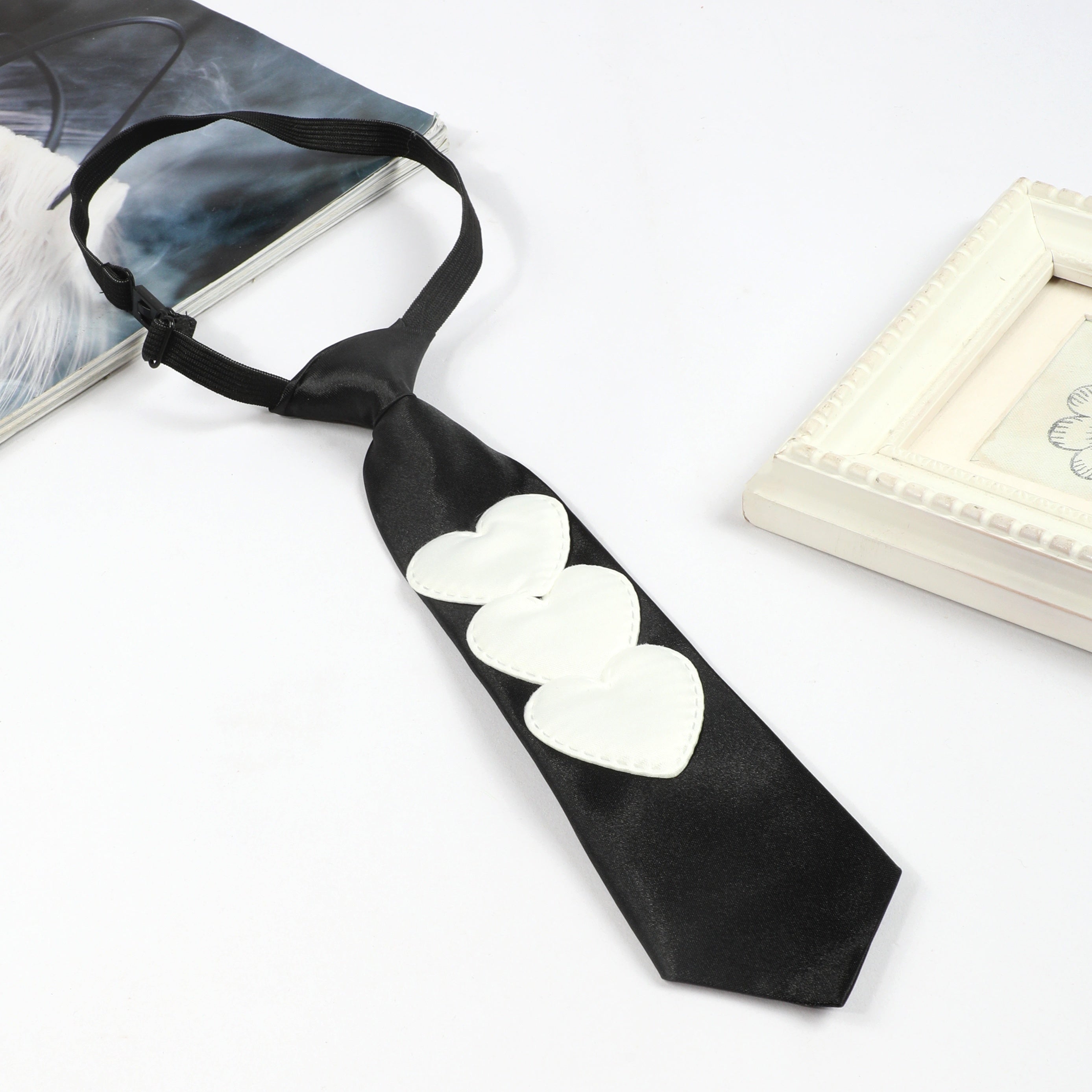 Heart Patch Necktie Casual Tie For Women