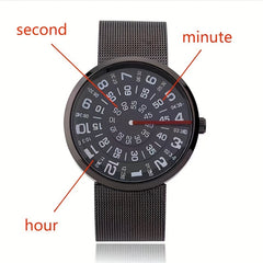 Casual Round Pointer Quartz Watch for Women and Men