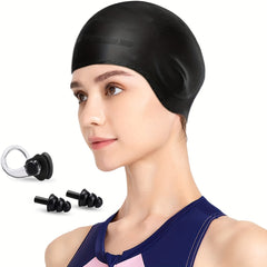 Waterproof Swimming Cap Ear Protection Silicone Swimming Cap