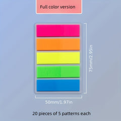 PET Fluorescent Convenience Stickers Student Markers Index Stickers