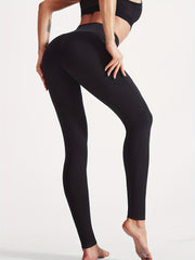 Sporty High Waist Yoga Pants Slim Fit Quick Dry With Pocket