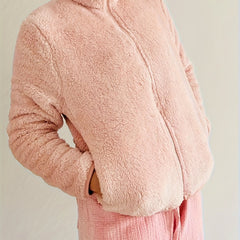 Soft Fleece Sports Jacket Mock Neck Warm Coat Women's Activewear