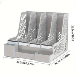 Plastic File Management Rack Data Sorting Rack Student Bookshelf A4 Storage