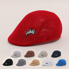 Sun Hat Summer Breathable Beret Cap Mesh Hollow Out Solid Beret Hat