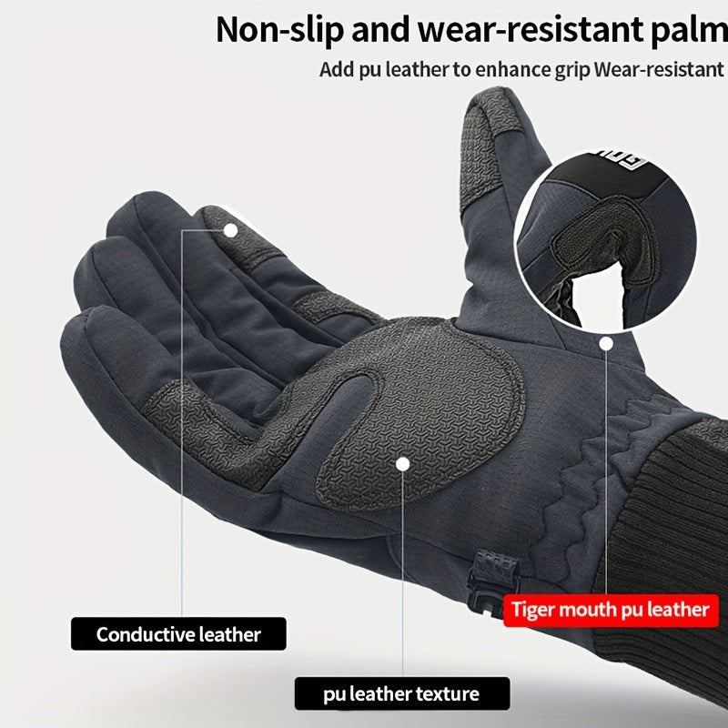 Warm Windproof Riding Gloves for Men & Women - Velvet Lined