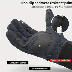 Warm Windproof Riding Gloves for Men & Women - Velvet Lined