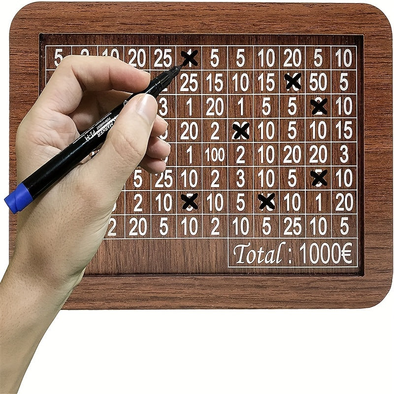 Wooden Coin Bank with Currency Coin Slot for Savings Plans