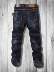 Men's Distressed Slim Fit Jeans for Spring/Summer