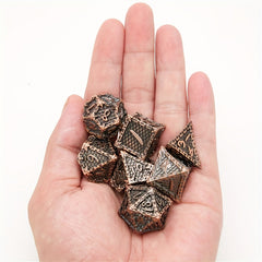 7pcs Dragon Scale Polyhedral Metal Dice Set Halloween Party Supplies