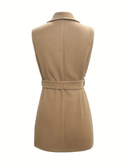 Waterfall Collar Sleeveless Bodycon Vest