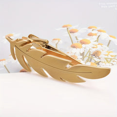 Stylish Feather Tie Clip Silver/Gold Leaf Stainless Steel Accessory