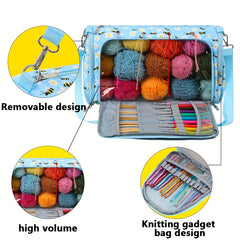 Crochet Yarn Storage Bag Large Capacity DIY Hand-woven Crossbody Bag