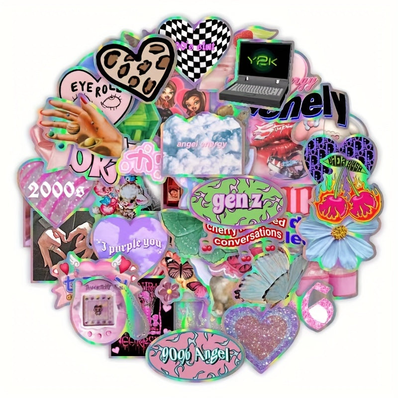 50 PCS Y2k Stickers Waterproof Laptop Stickers For Water Bottles and Skateboards