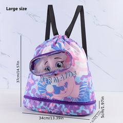 Kids Swimming Bag Waterproof Cartoon Beach Backpack