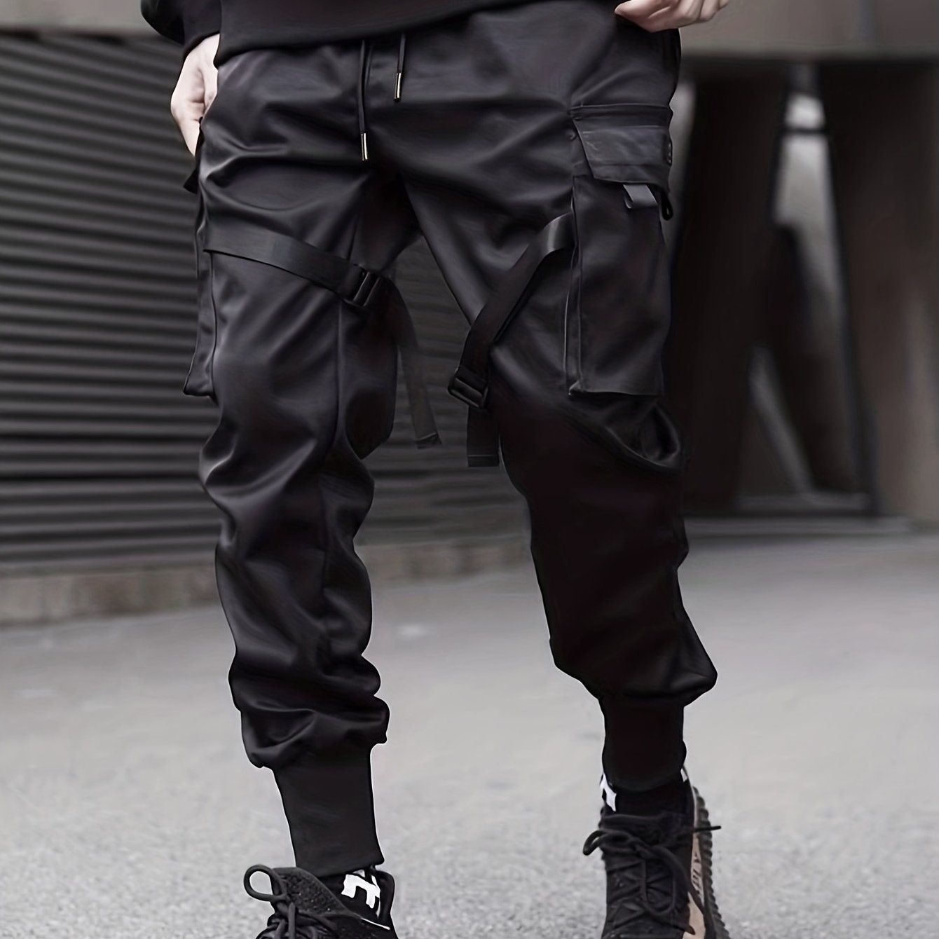 Plain Cargo Pants Men s Flap Pocket Trousers Loose Casual Outdoor Joggers