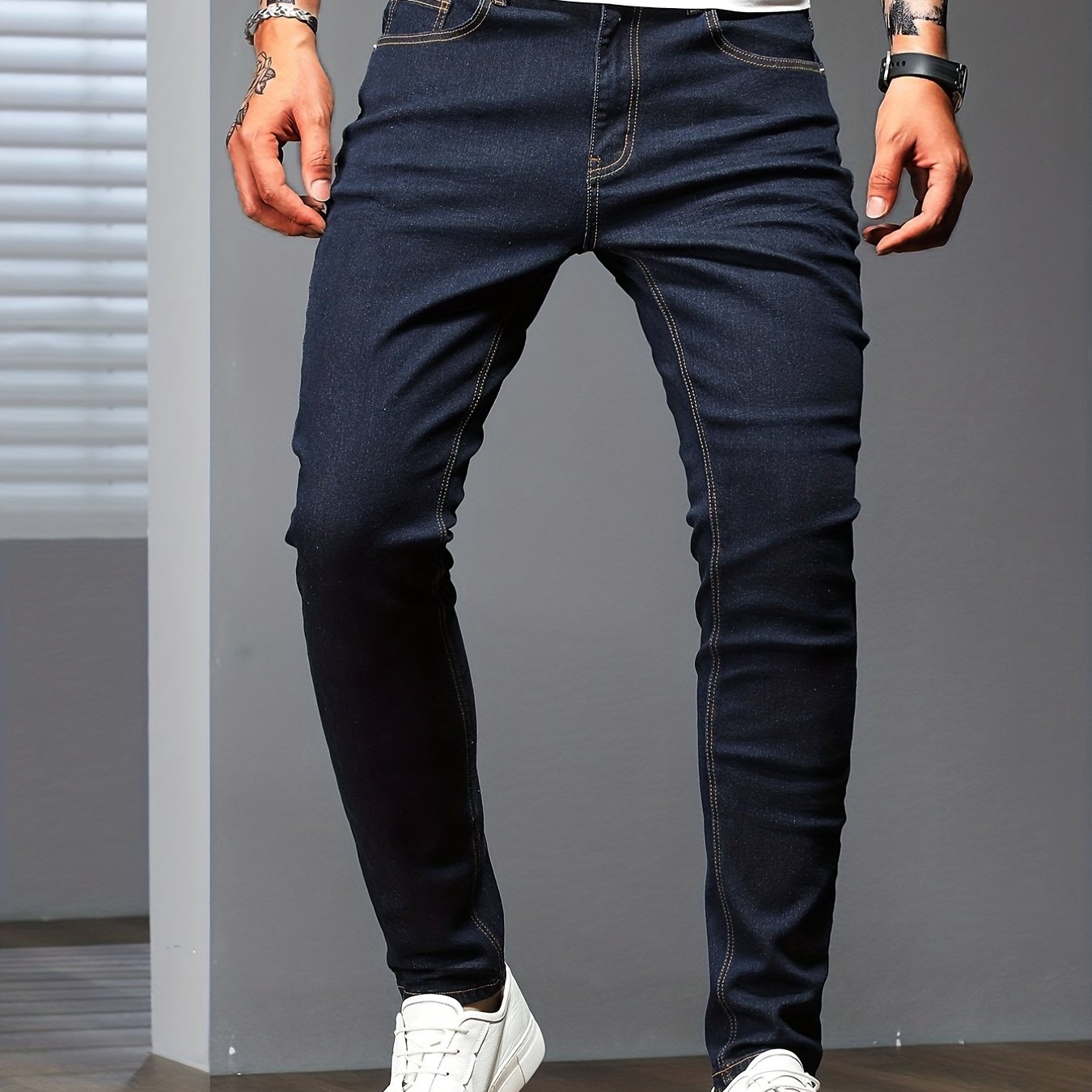 Slim Fit Jeans Men's Casual Street Style Denim Pants
