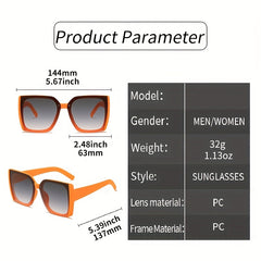 Large Square Sunglasses UV400 Sun Shades Party Beach Travel