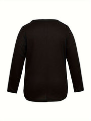 Retro Cardigan Women's Plus Solid Long Sleeve Button Up Knot Front Kni