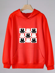 Girls Rabbit Pattern Hooded Sweatshirt Long Sleeve Pullover Sports