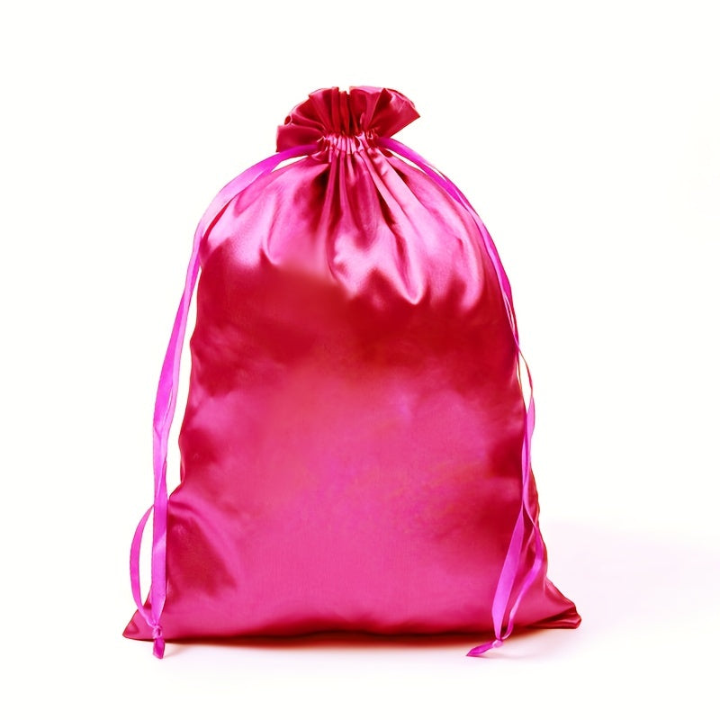 2pcs Satin Wig Bags Hair Storage Bags Drawstring Makeup Pouch