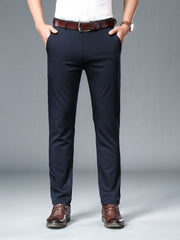 Men's Summer Dress Pants Classic Straight Leg Business Formal