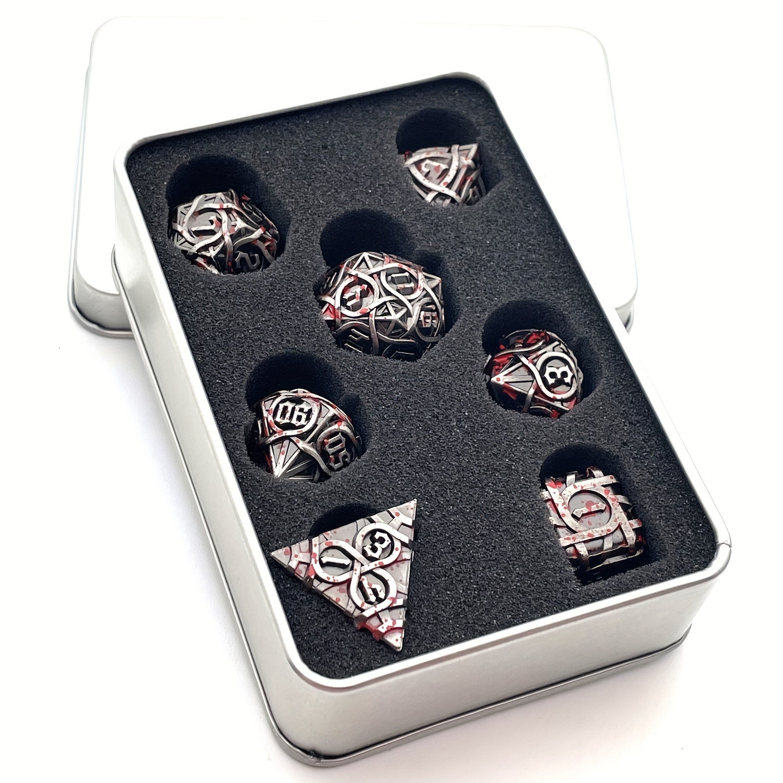 7pcs Solid Maze Metal Mini Dice Game Punishment Drinking Fun Dice